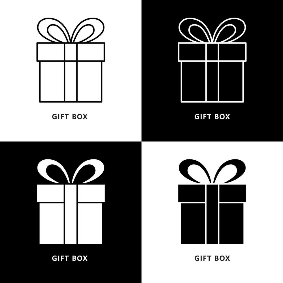 Christmas Gift Cartoon Logo Icon. Xmas Box Package Symbol Illustration vector