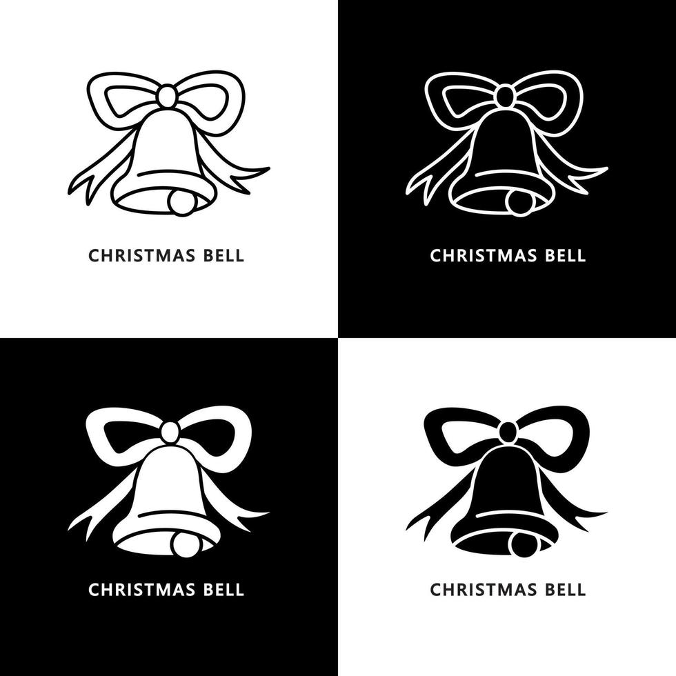 Christmas Bell Symbol Illustration.  Xmas Ornament Logo Icon vector