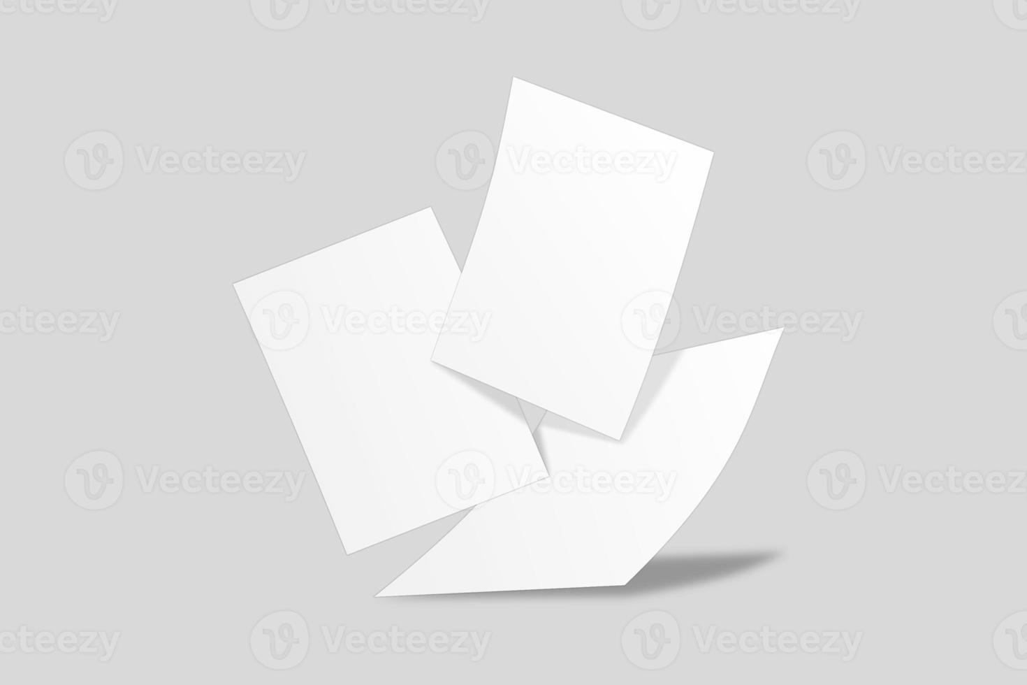 Realistic blank flyer illustration for mockup. 3D Render. photo