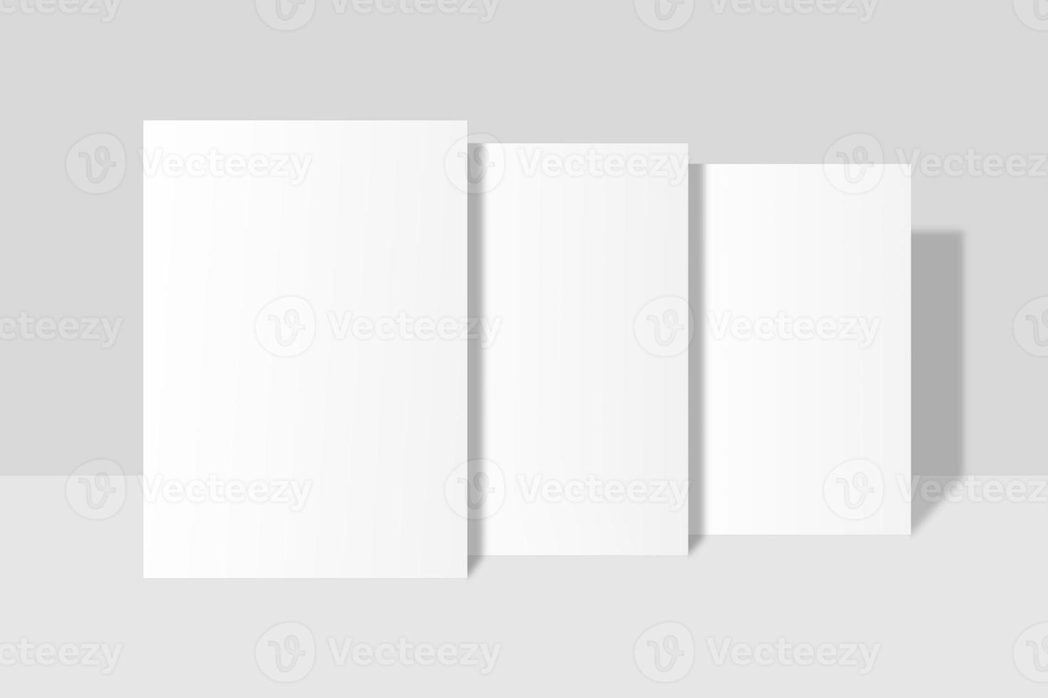 Realistic blank flyer illustration for mockup. 3D Render. photo