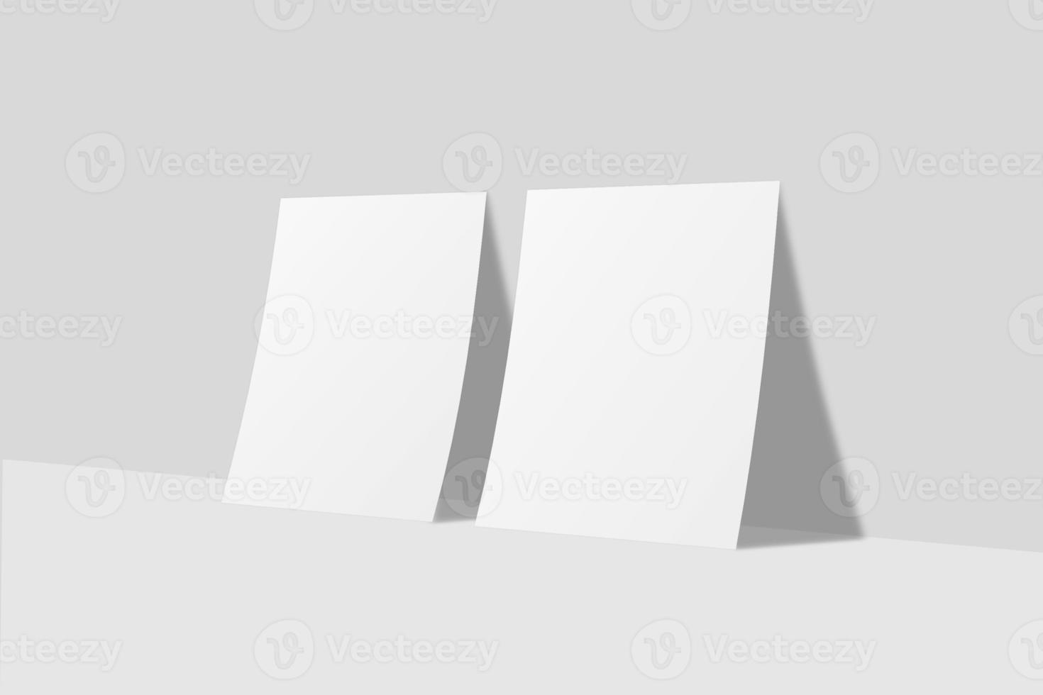 Realistic blank flyer illustration for mockup. 3D Render. photo