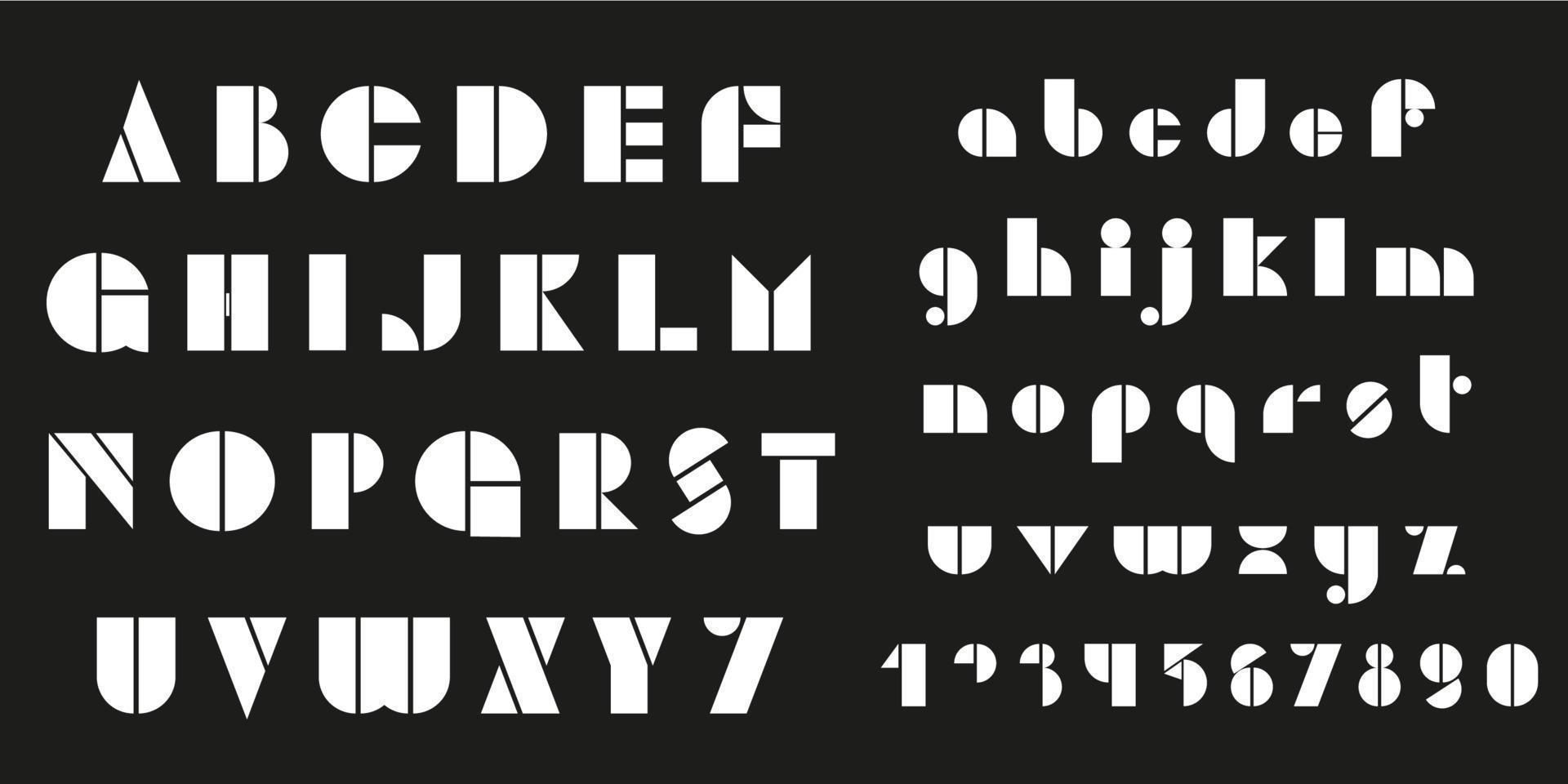 Bauhaus letters and numbers set. vector