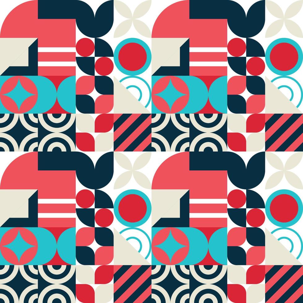 Seamless Bauhaus Abstract vector background.