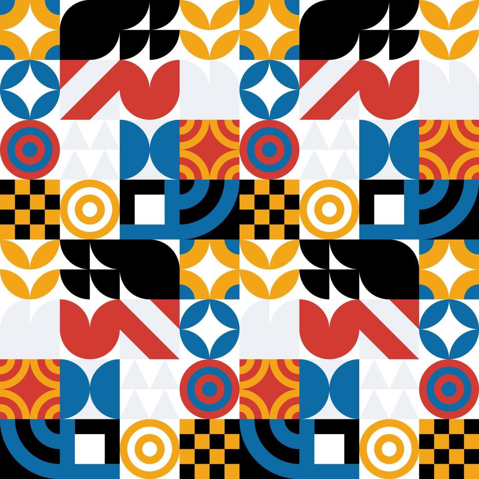 Seamless Bauhaus Abstract vector background.
