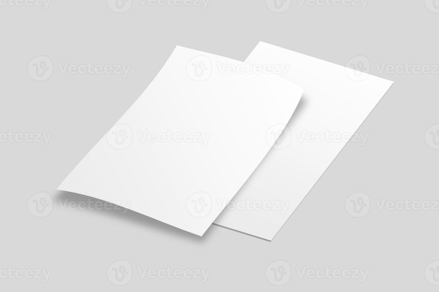 Realistic blank flyer illustration for mockup. 3D Render. photo