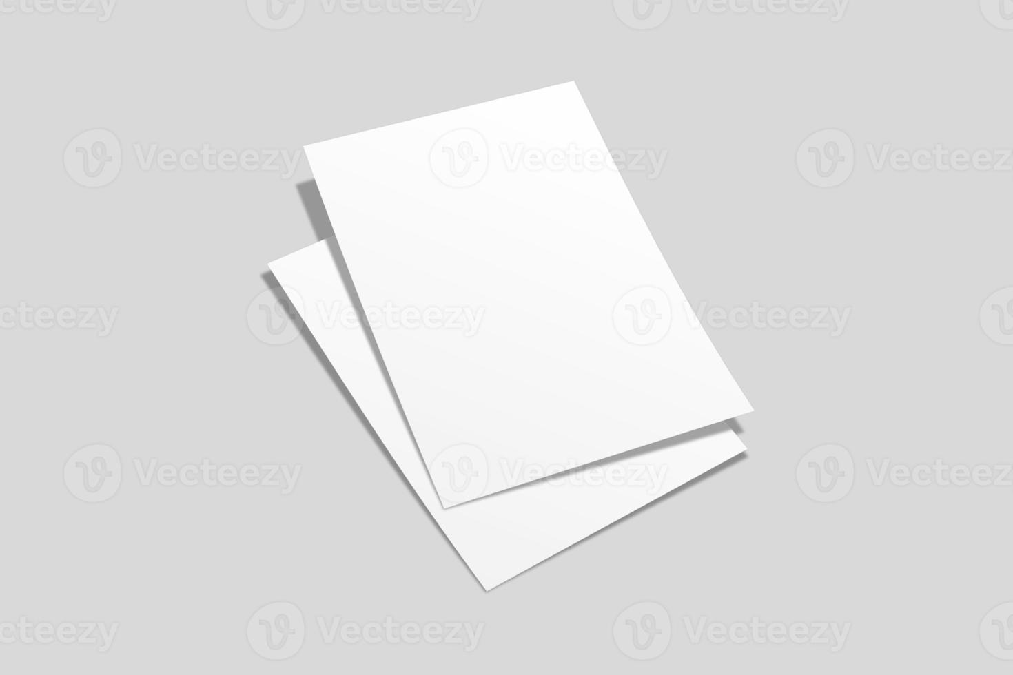 Realistic blank flyer illustration for mockup. 3D Render. photo