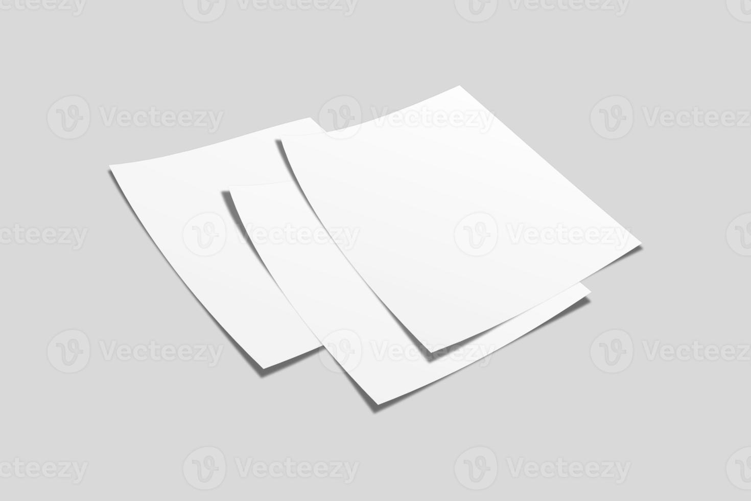 Realistic blank flyer illustration for mockup. 3D Render. photo