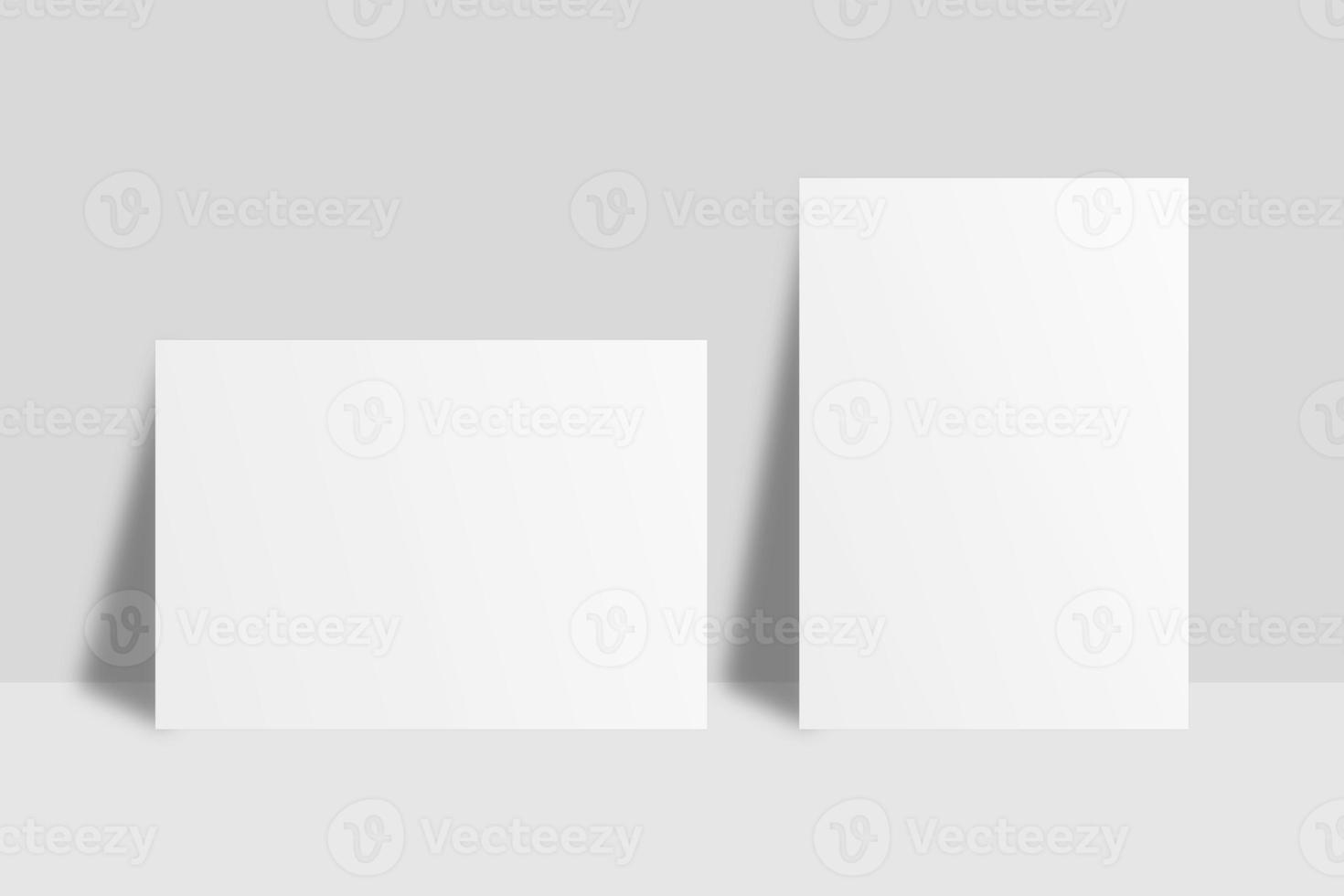 Realistic blank flyer illustration for mockup. 3D Render. photo