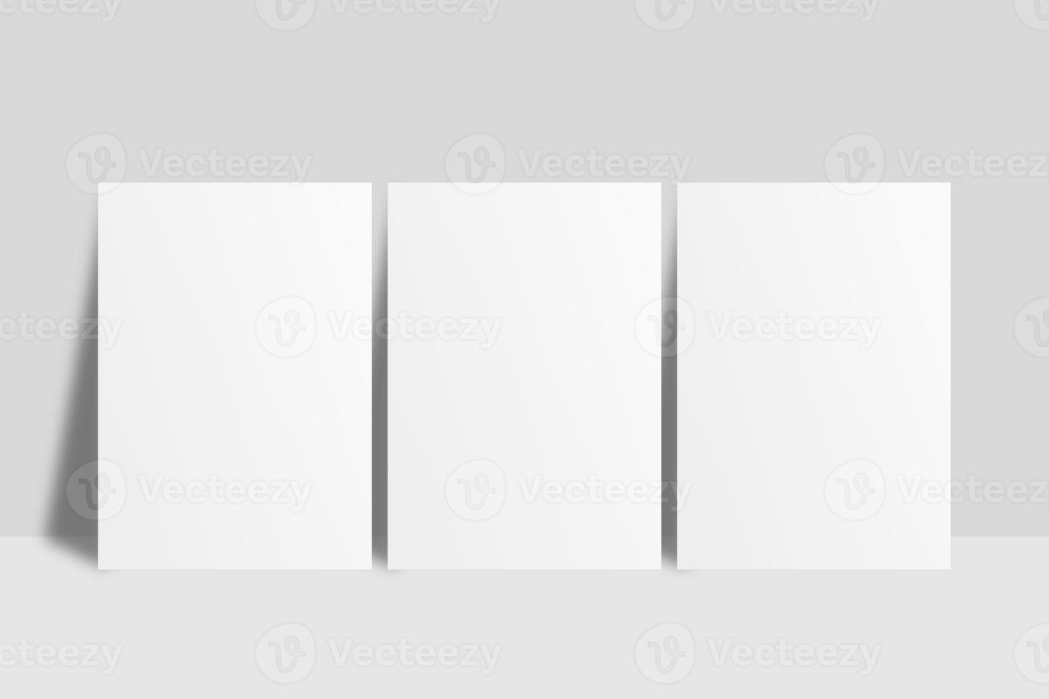 Realistic blank flyer illustration for mockup. 3D Render. photo