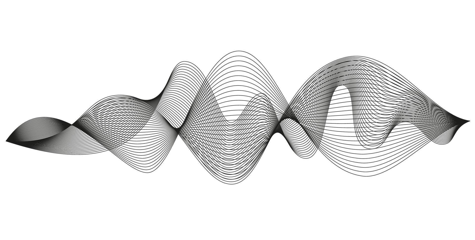 Wavy abstract stripes. Curved line vector elements for music design. Digital sound equalizer.