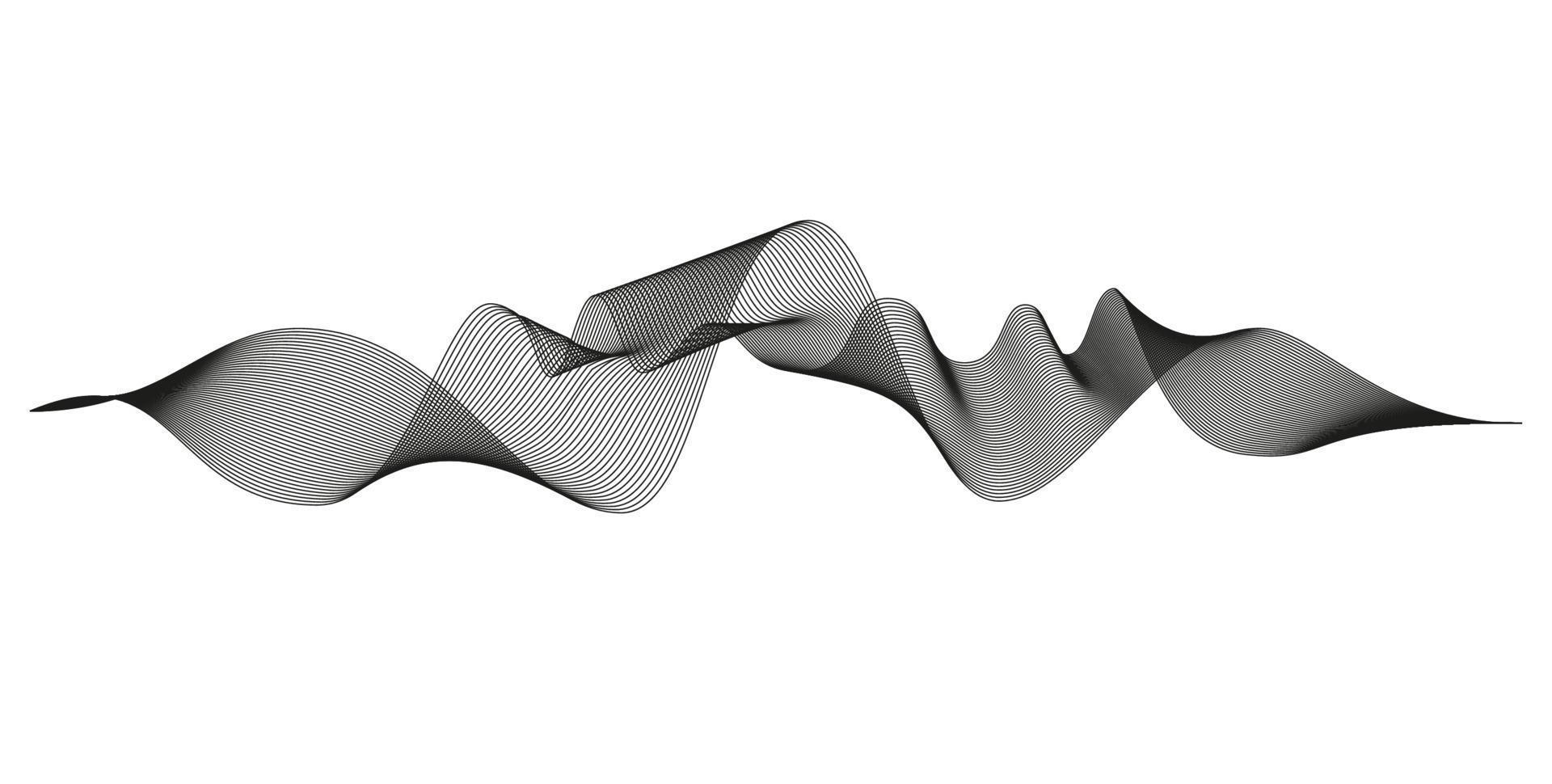 Wavy abstract stripes. Curved line vector elements for music design. Digital sound equalizer.