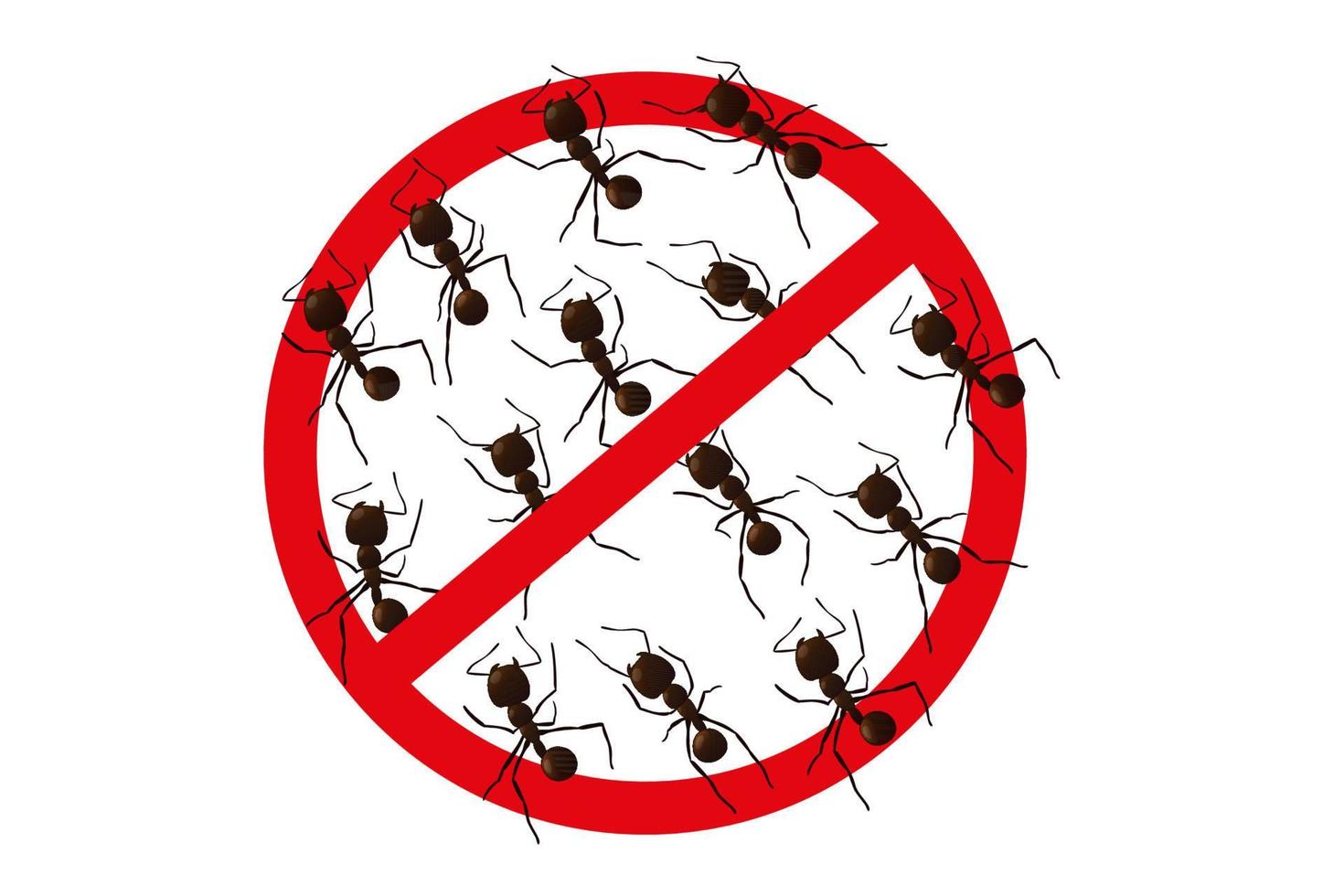 Black ant. Vector illustration.