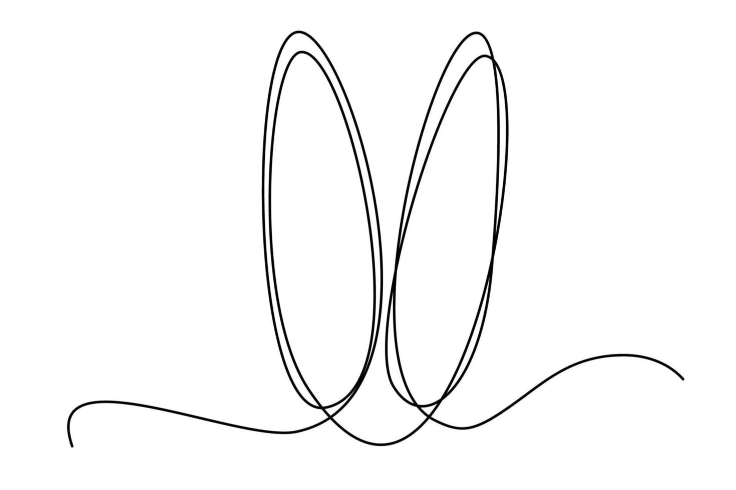 Easter bunny with heart continuous one line drawing. Rabbit simple image. Minimalist vector illustration.Print