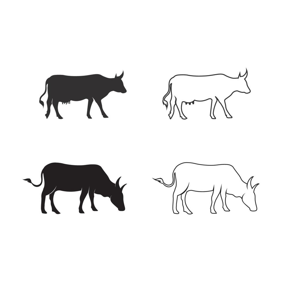 Bull logo y símbolos vector plantilla iconos aplicación