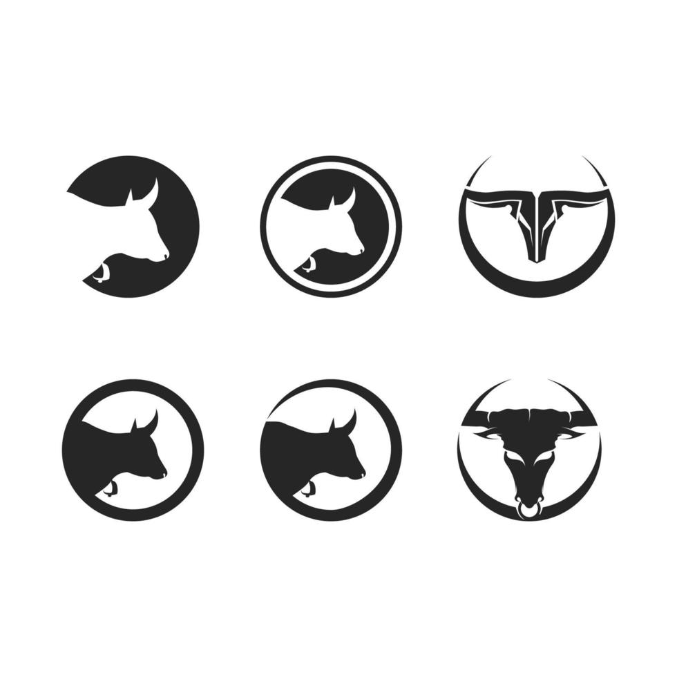 Bull logo y símbolos vector plantilla iconos aplicación