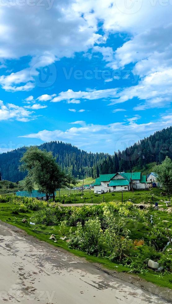 Beautiful mountain and cloudy sky view of Jammu and Kashmir photo