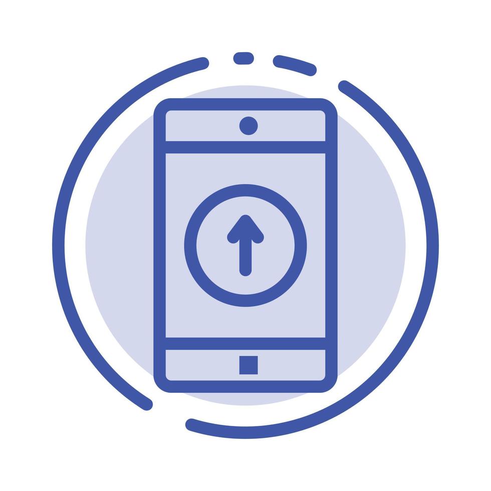 Application Mobile Mobile Application Smartphone Sent Blue Dotted Line Line Icon vector