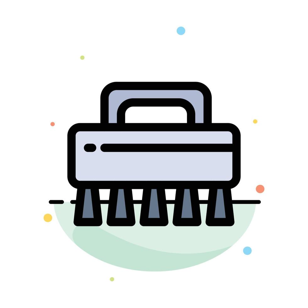 Brush Cleaning Set Abstract Flat Color Icon Template vector