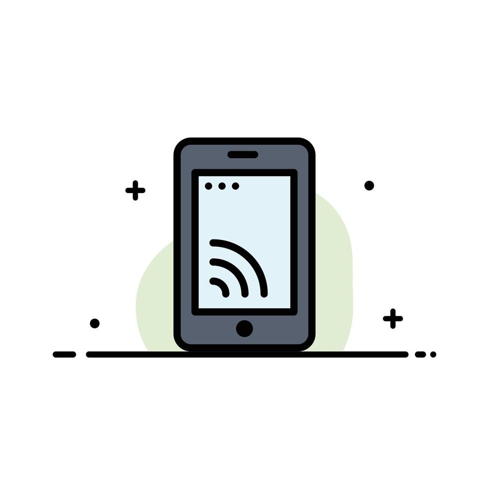 Mobile Cell Wifi Service  Business Flat Line Filled Icon Vector Banner Template