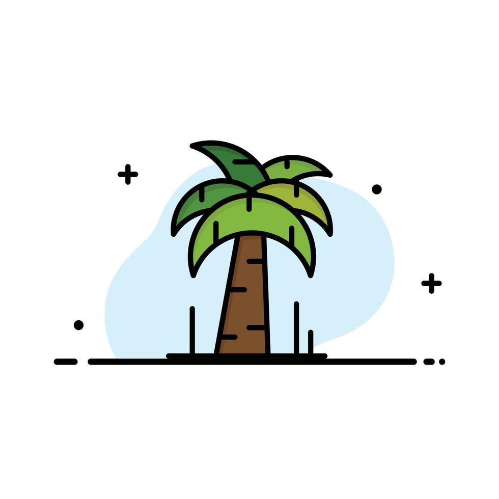 Palm Tree Brazil  Business Flat Line Filled Icon Vector Banner Template