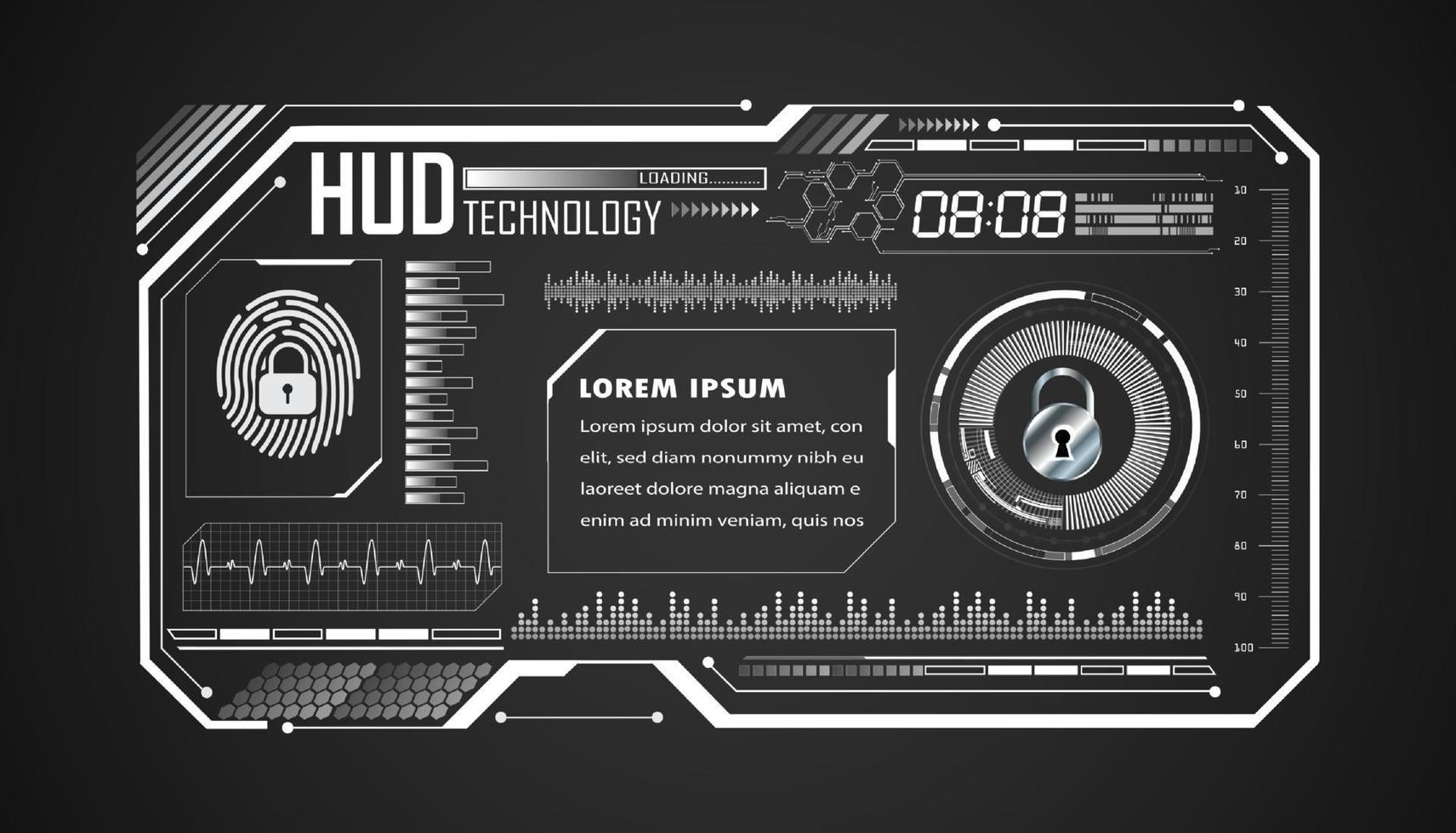 fondo moderno de tecnología hud vector