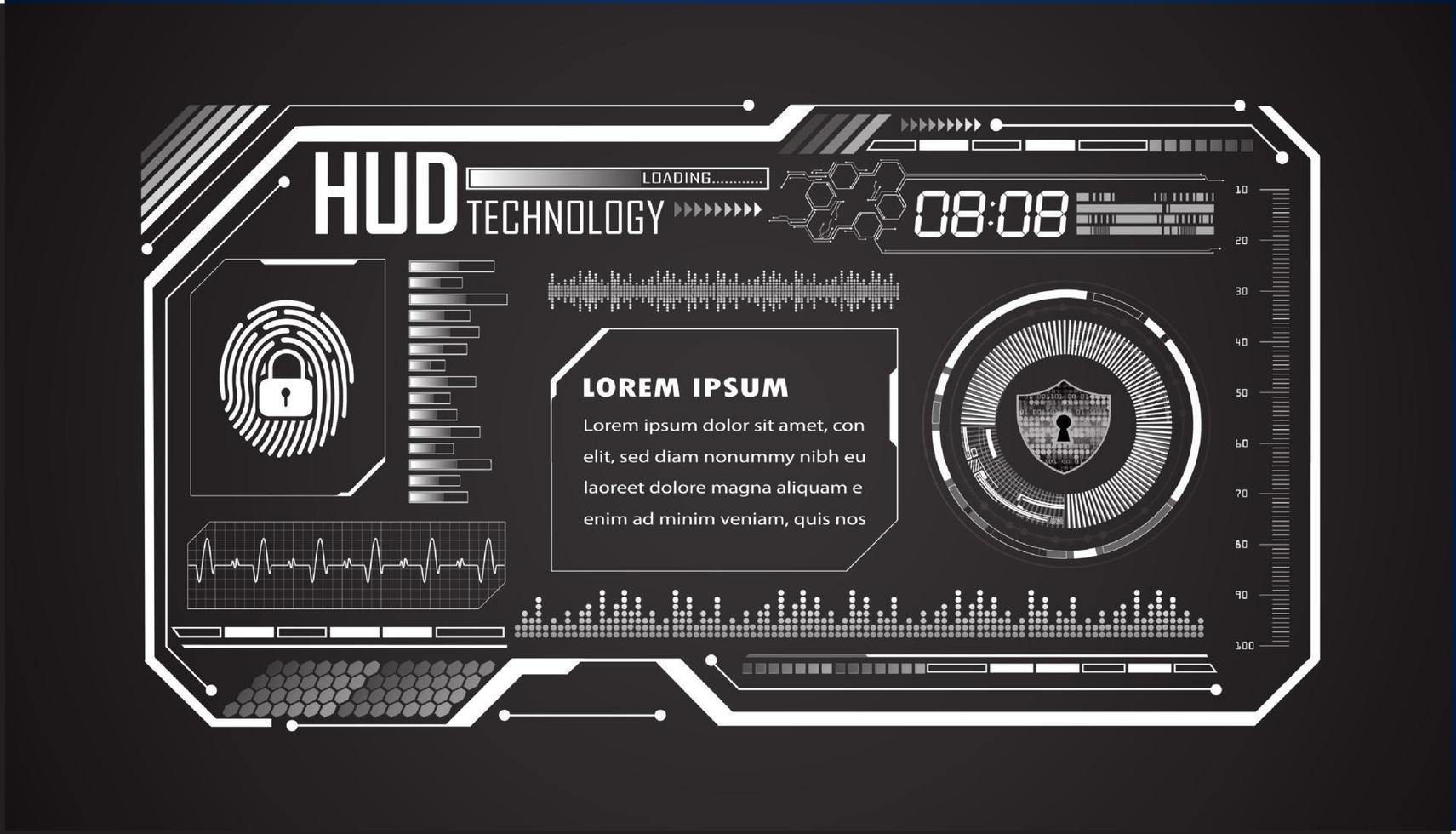 Modern HUD Technology Background vector