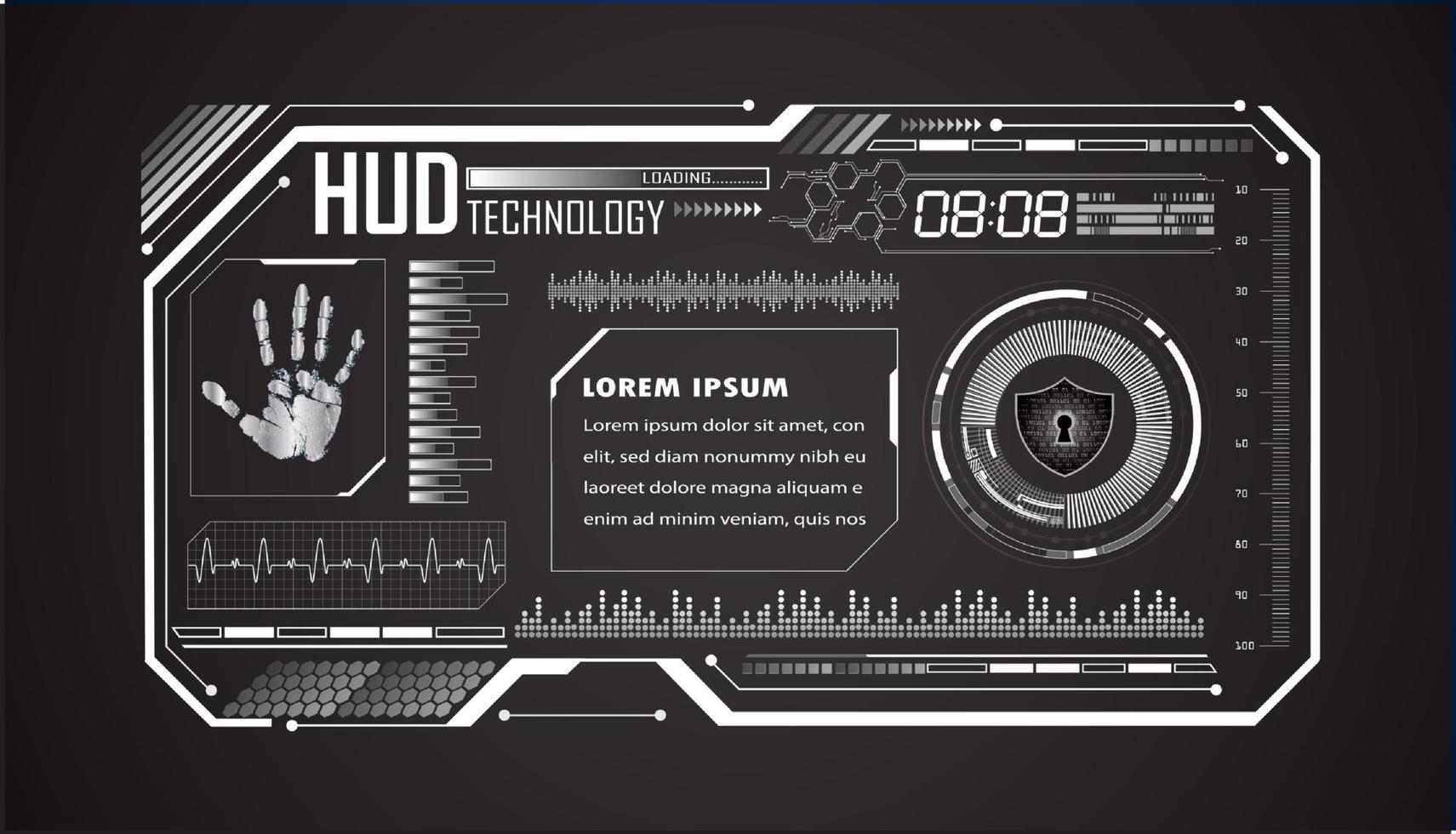 Modern HUD Technology Background vector