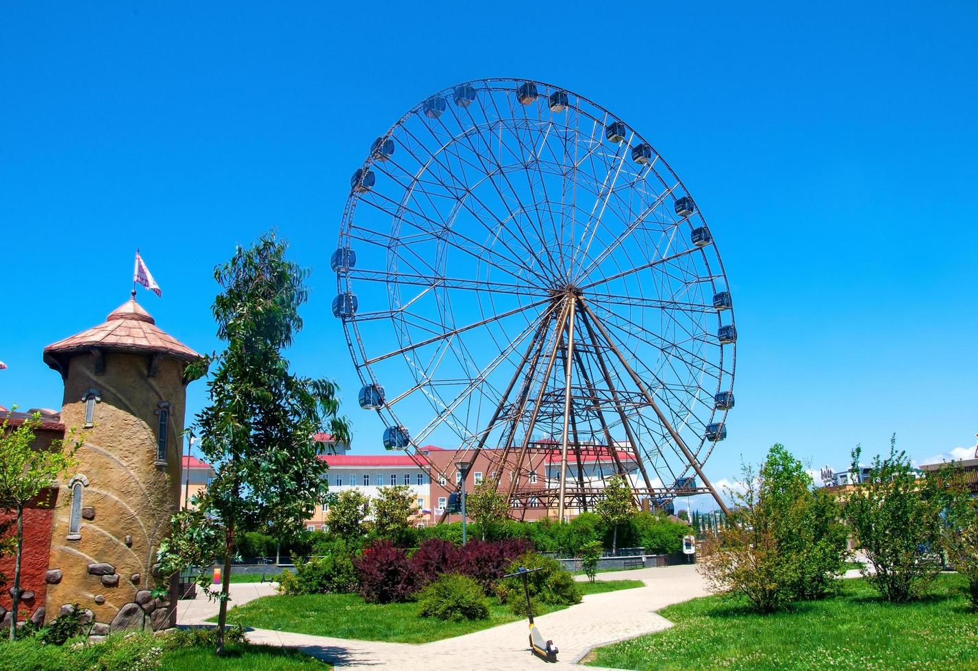 Sochi, Russia - June 1 , 2021 Sochi theme park with attractions. photo