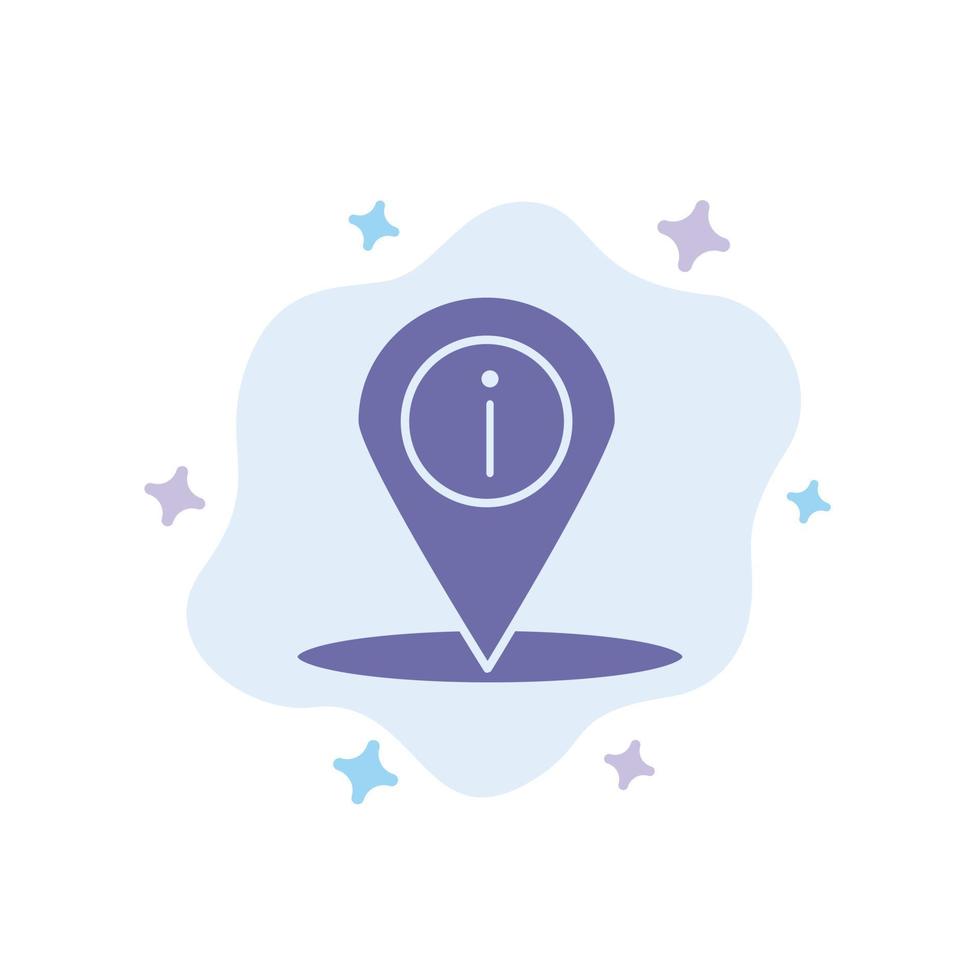 Location Navigation Place info Blue Icon on Abstract Cloud Background vector