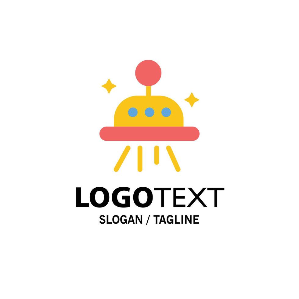 Astronomy Space Ufo Business Logo Template Flat Color vector