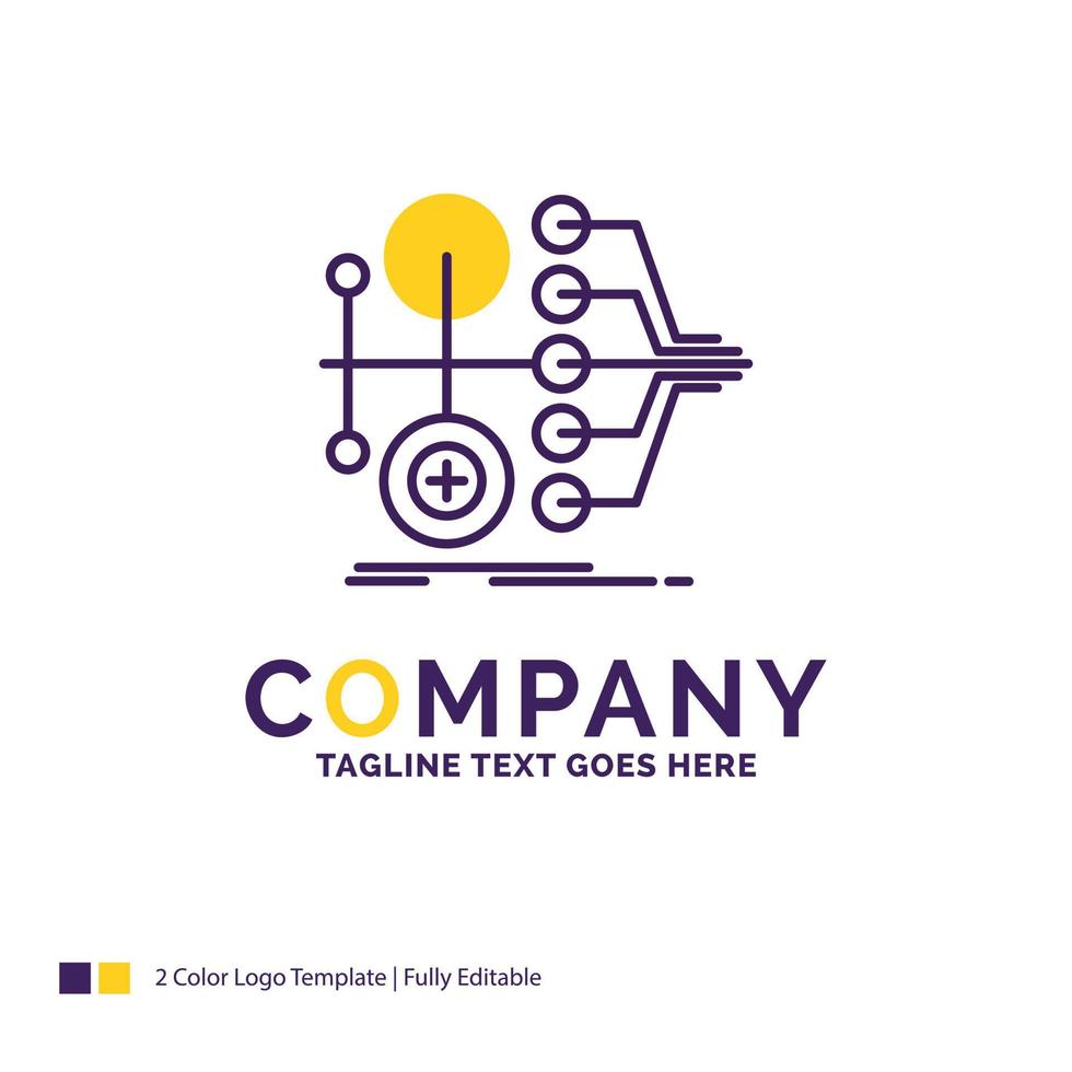 Company Name Logo Design For monetization. finance. money. transfer. value. Purple and yellow Brand Name Design with place for Tagline. Creative Logo template for Small and Large Business. vector