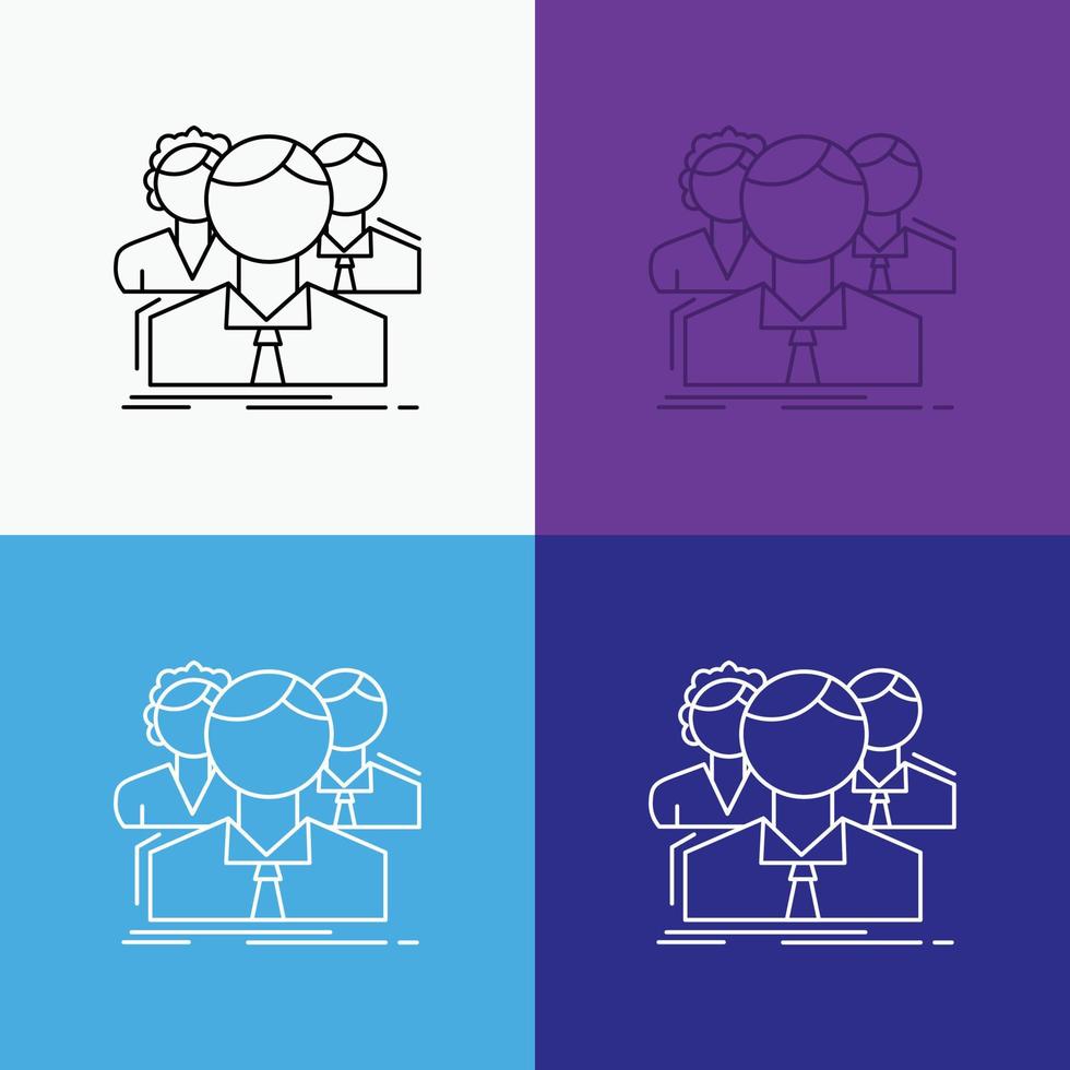 group. multiplayer. people. team. online Icon Over Various Background. Line style design. designed for web and app. Eps 10 vector illustration