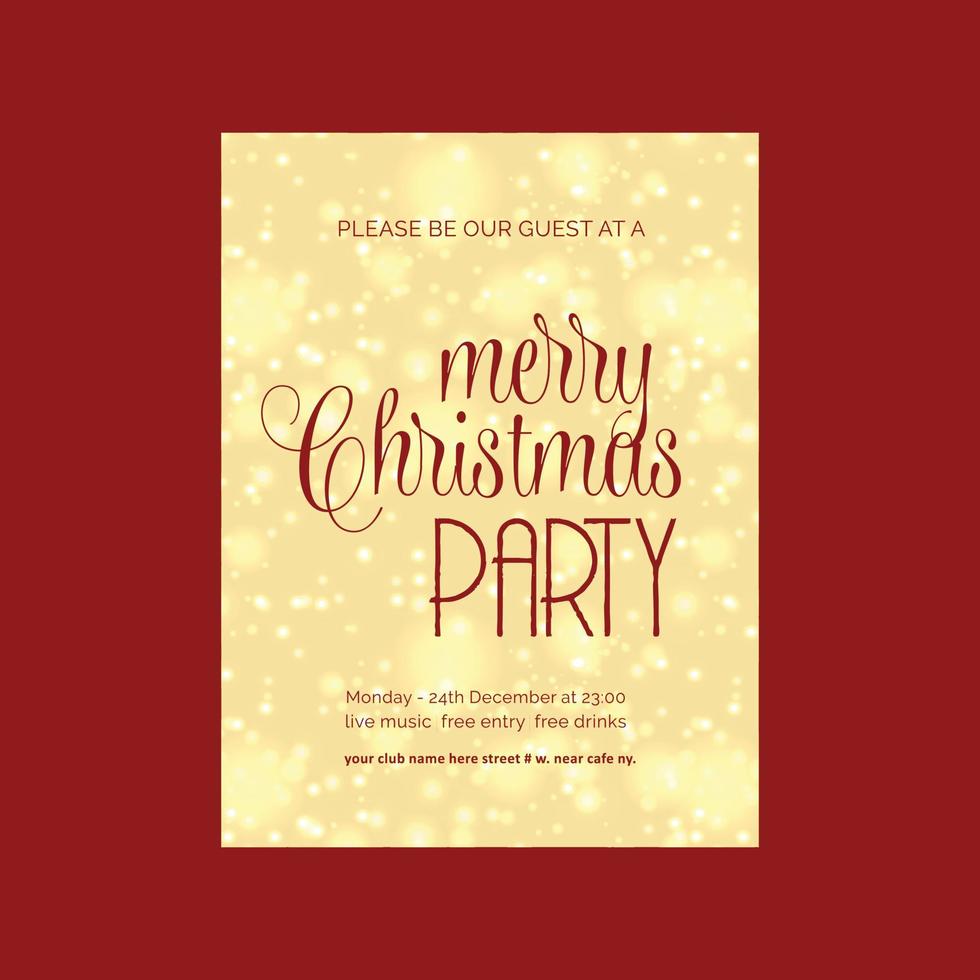 Christmas card design with elegant design and red background vector