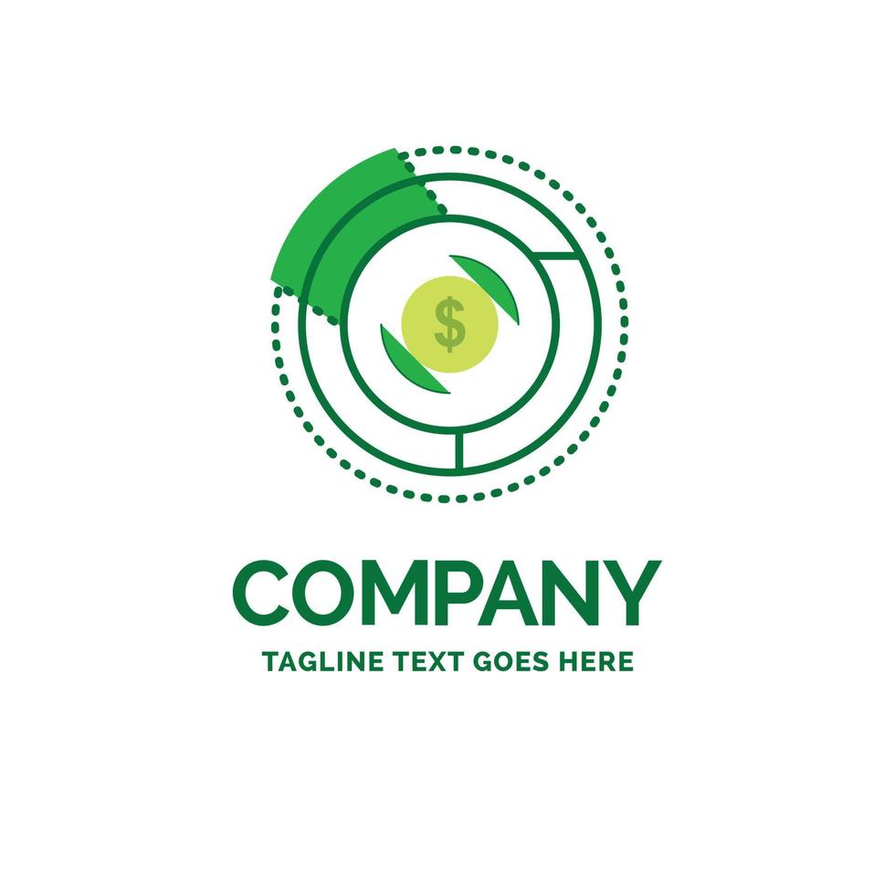 Balance. budget. diagram. financial. graph Flat Business Logo template. Creative Green Brand Name Design. vector