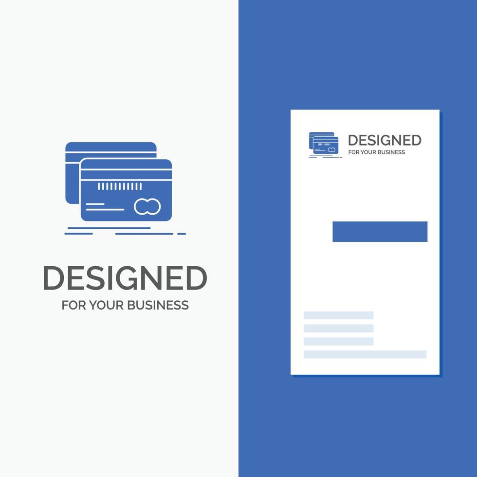 Business Logo for Banking. card. credit. debit. finance. Vertical Blue Business .Visiting Card template. vector