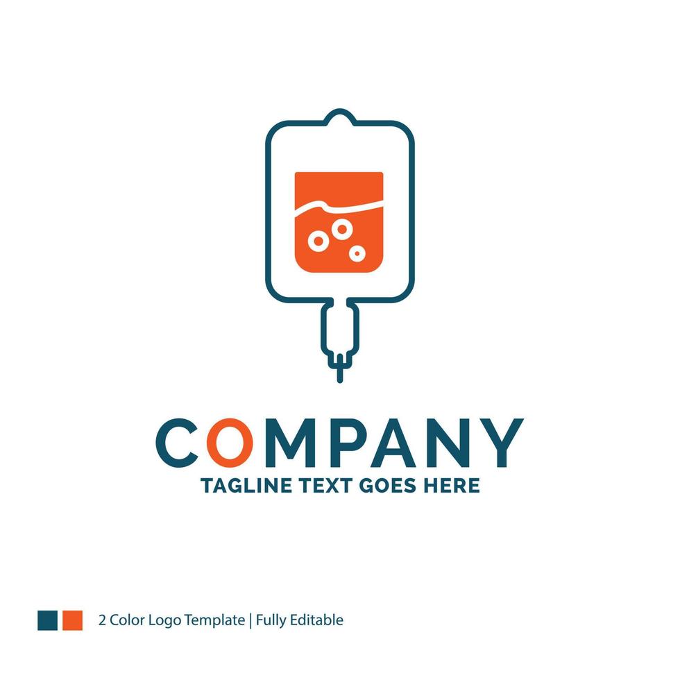 blood. test. sugar test. samples Logo Design. Blue and Orange Brand Name Design. Place for Tagline. Business Logo template. vector