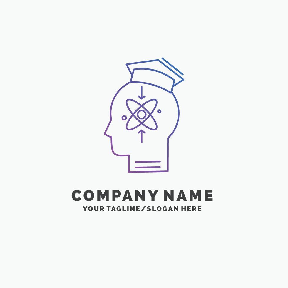 capability. head. human. knowledge. skill Purple Business Logo Template. Place for Tagline vector