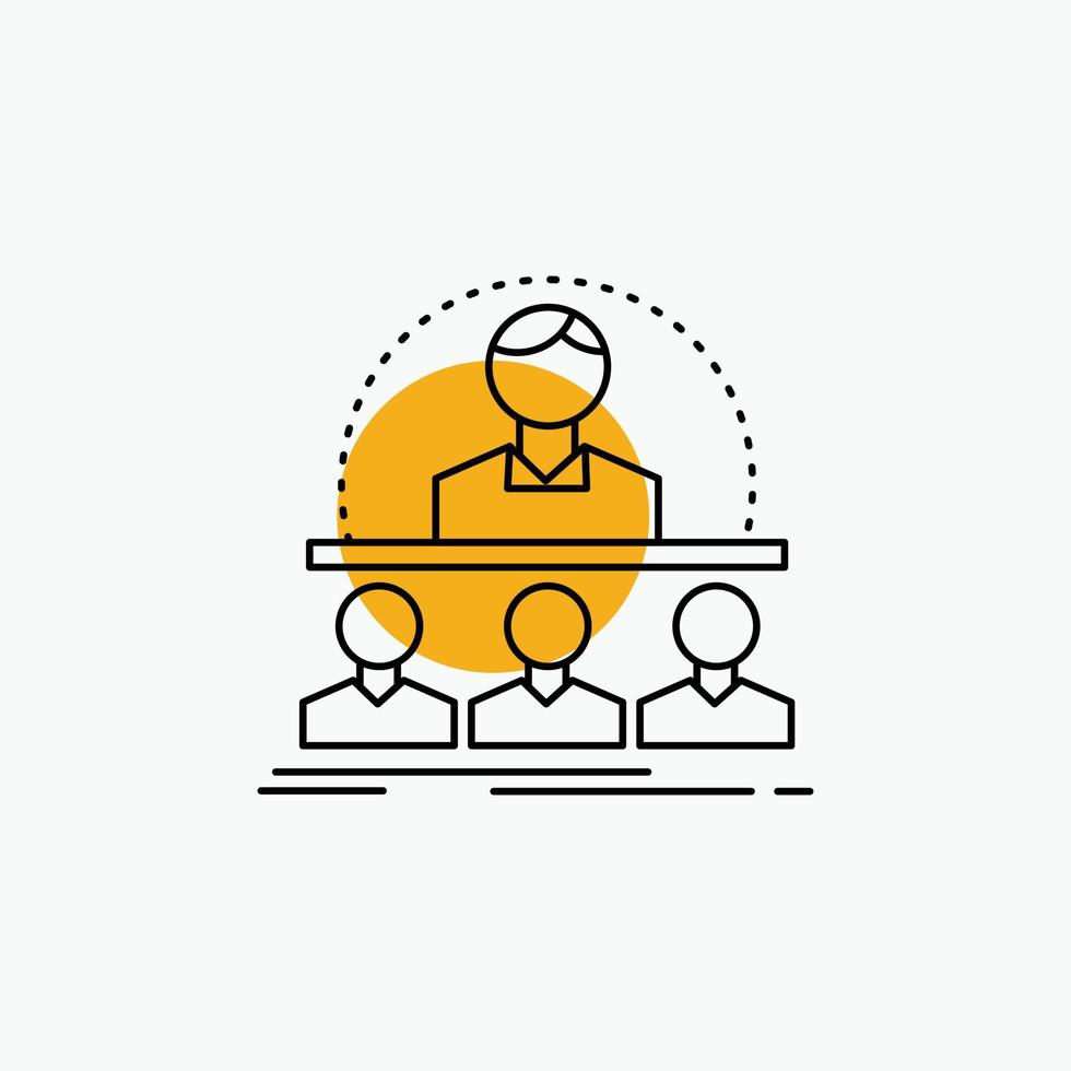 Business. coach. course. instructor. mentor Line Icon vector