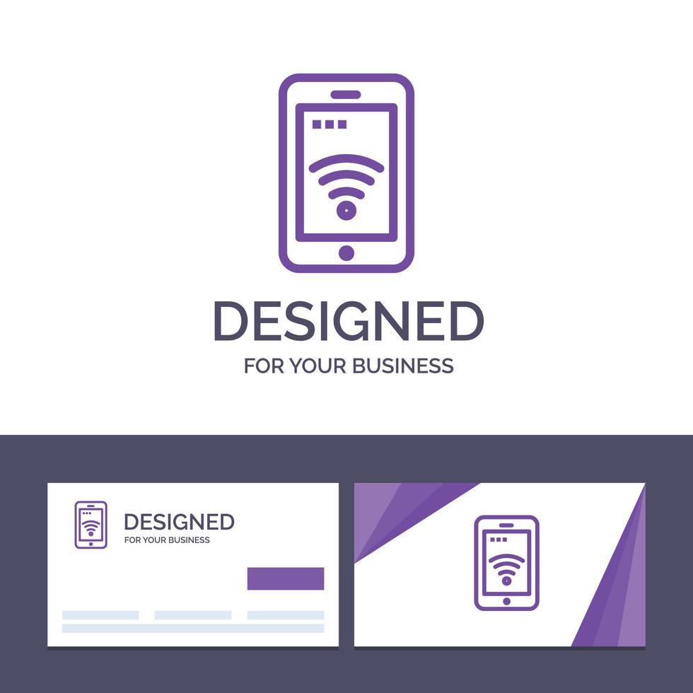 Creative Business Card and Logo template Mobile Sign Service Wifi Vector Illustration