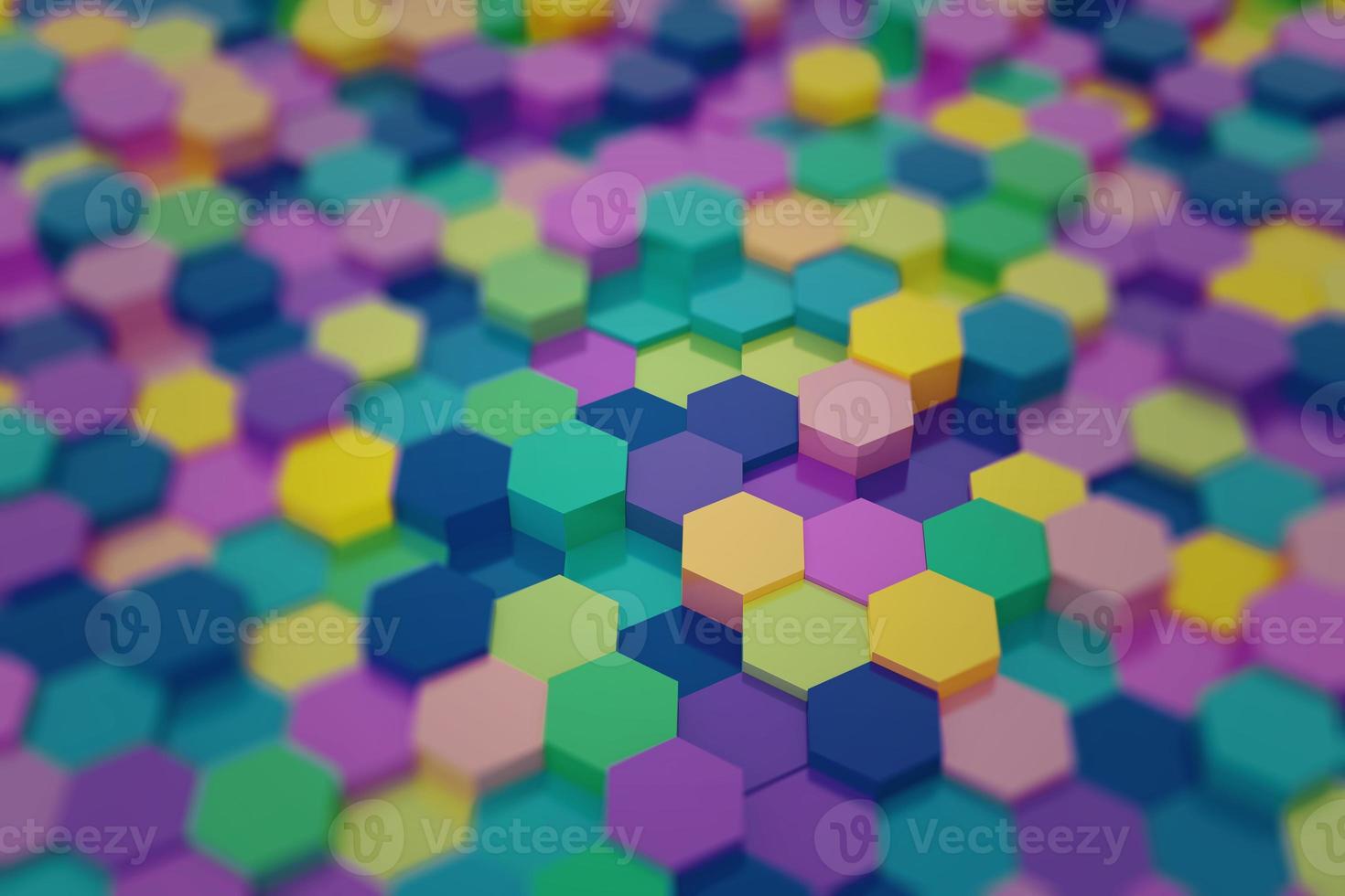 Colorful Geometric Hexagon 3D Background Pattern Texture - 3D Illustration. photo