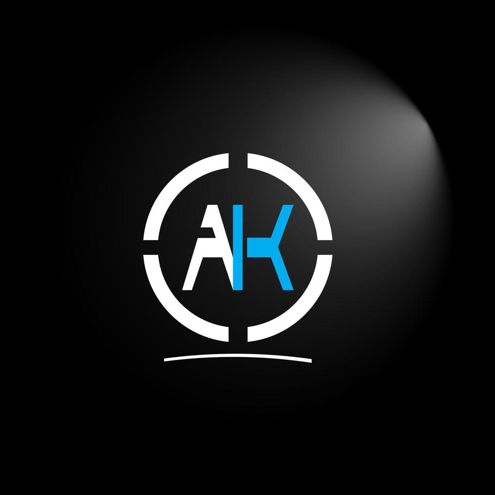 vector de diseño de logotipo creativo ak