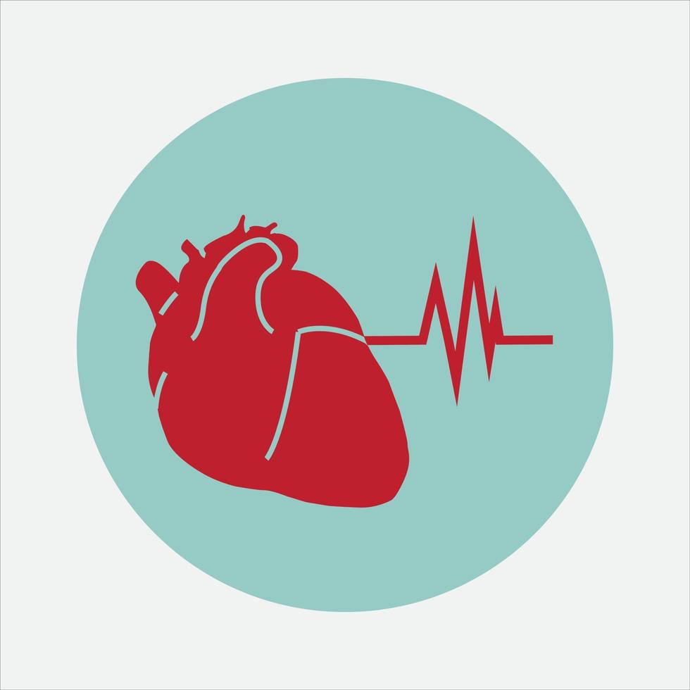 ritmo cardiaco. Ilustración de vector de latido del corazón sobre fondo blanco - símbolo médico