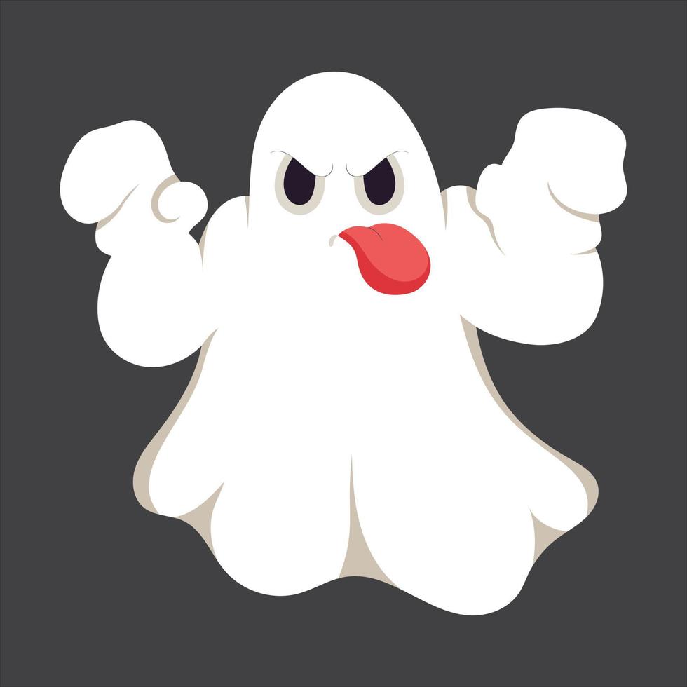 simple flat ghosts. Halloween scary ghostly monsters. Cute cartoon spooky character. vector