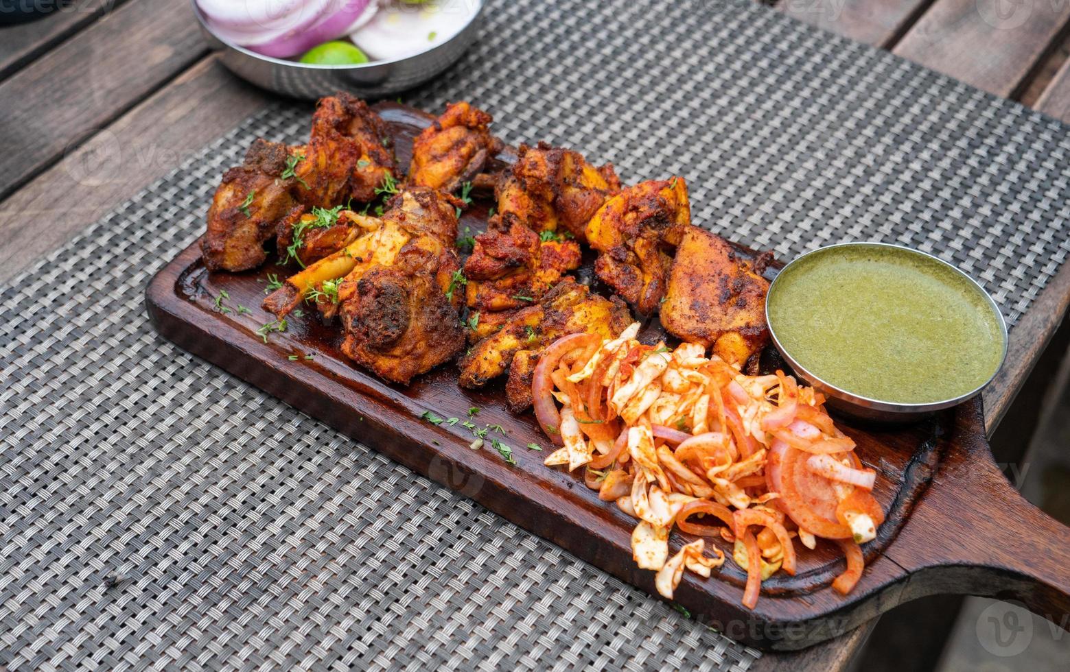 Chicken kabab plate photo