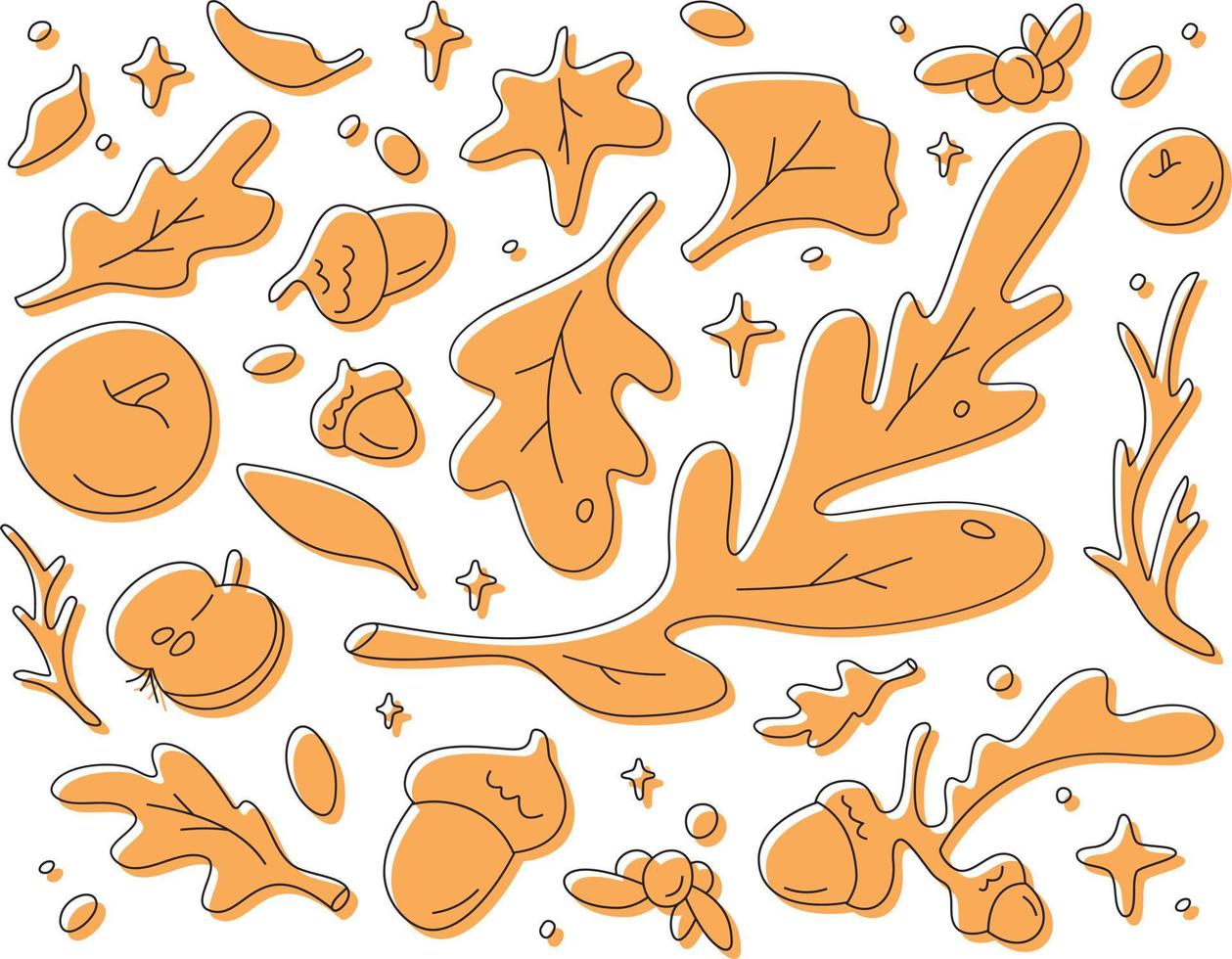 Magic Autumn Linear Clip Art Collection vector