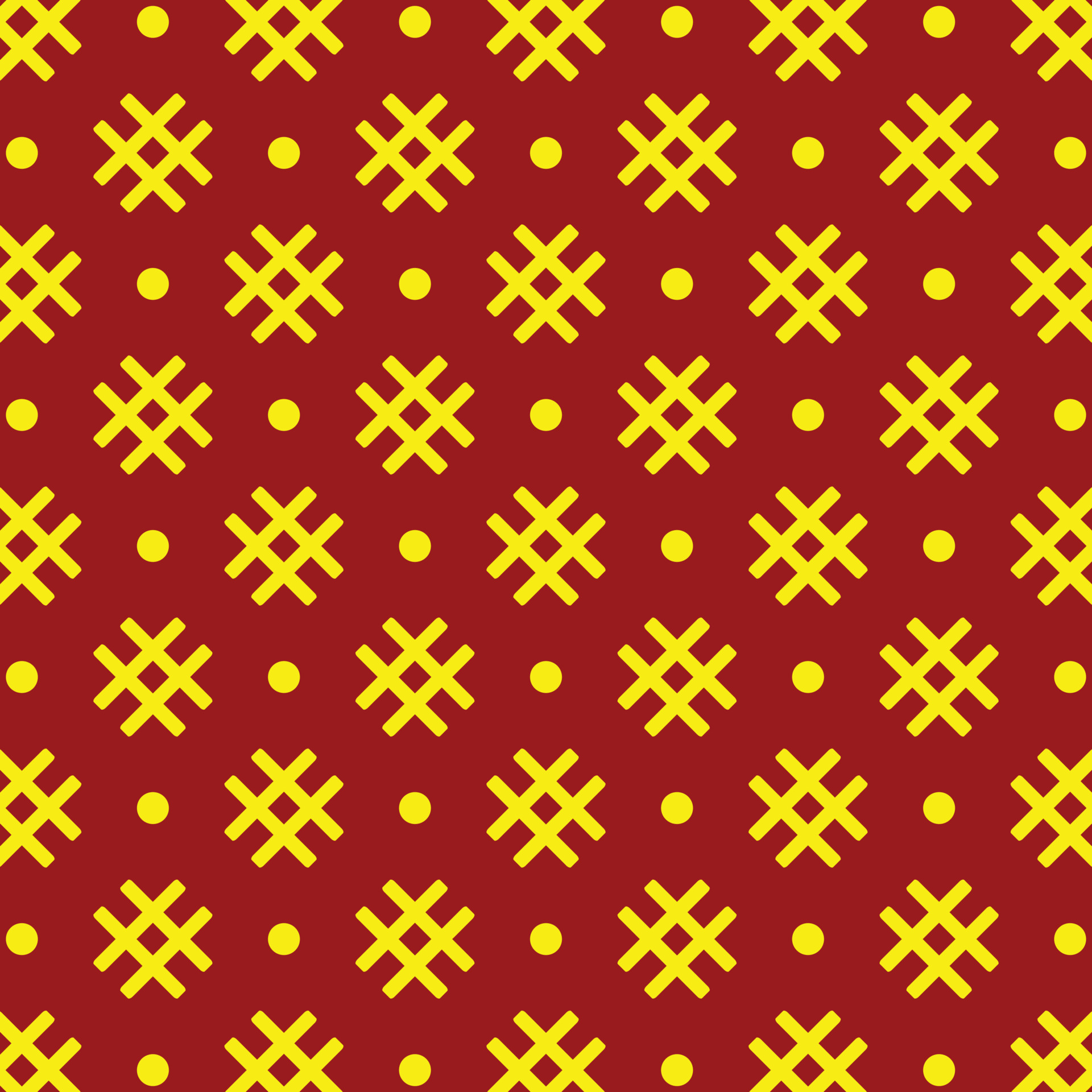 etiquetas hash amarillas y puntos en el diseño de patrones planos de fondo rojo 13001222 Vector