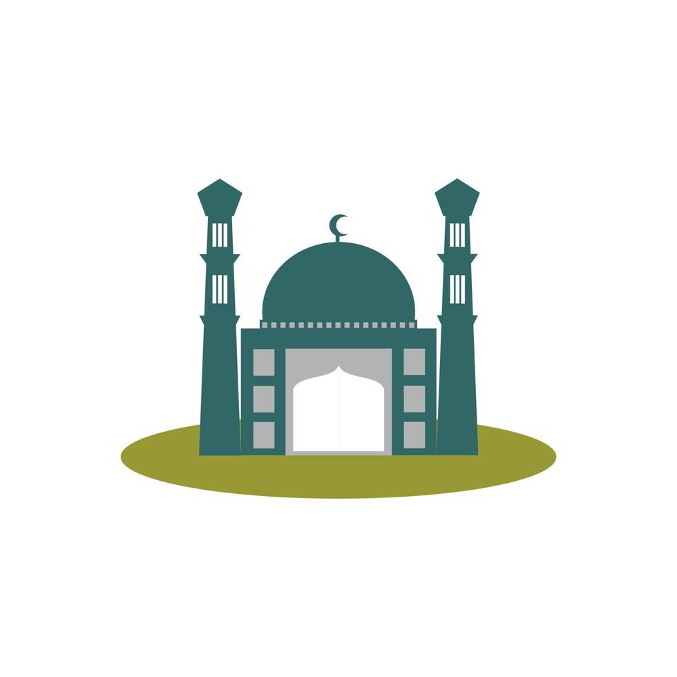 mosque isolated flat illustration vector