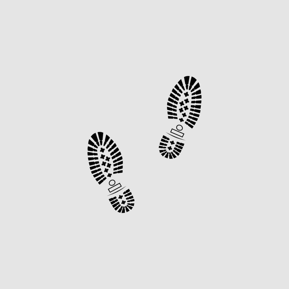 black boot tracks isolated flat illustration vector