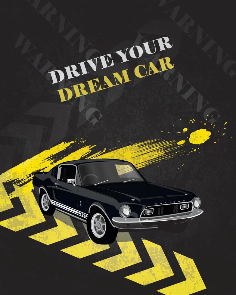 car poster 3d vector