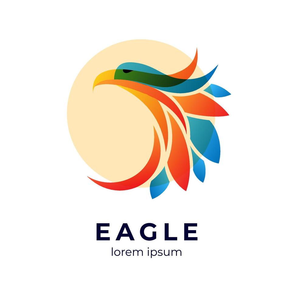 Eagle abstract colourful logo vector design template